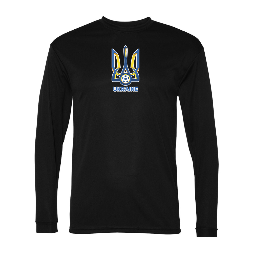 Men's Ukraine National Football Soccer Team Performance Long Sleeve T-Shirt